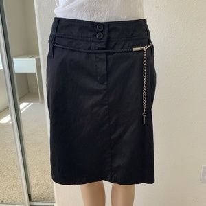 Classy Lulumary glossy black midi skirt size 9 top